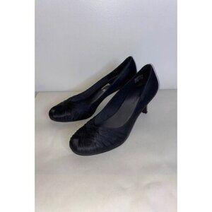 Fioni Night Black Sateen Heels